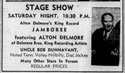 Advertisement Alton Delmore stage show