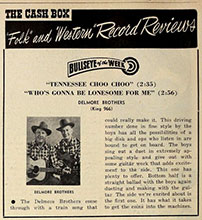 Ad Delmore Bros. Cash Box