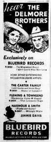 Advertisement Delmore Brothers Bluebird