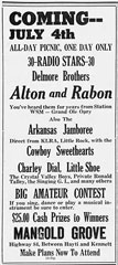 Advertisement Delmore Brothers radio stars