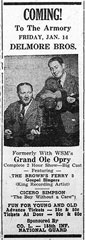 Advertisement Delmore Brothers formerly Grand Ole Opry