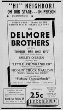 Advertisement Delmore Brothers with Smiley o'Brien