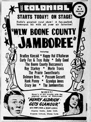 Advertisement Delmore Brothers Boone County Jamboree