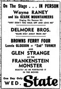 Advertisement Delmore Brothers with Wayne Raney