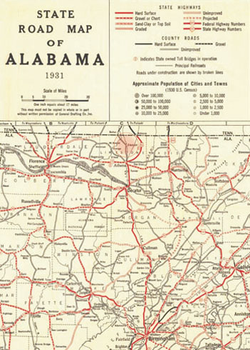 Carte Alabama