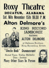Poster Alton Delmore au Roxy Theatre,15 novembre 1952